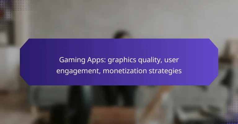 Gaming Apps: graphics quality, user engagement, monetization strategies
