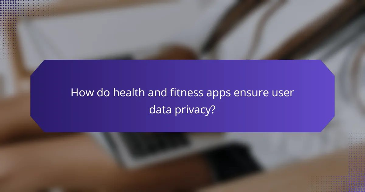 How do health and fitness apps ensure user data privacy?