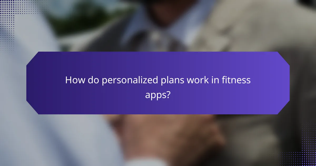 How do personalized plans work in fitness apps?