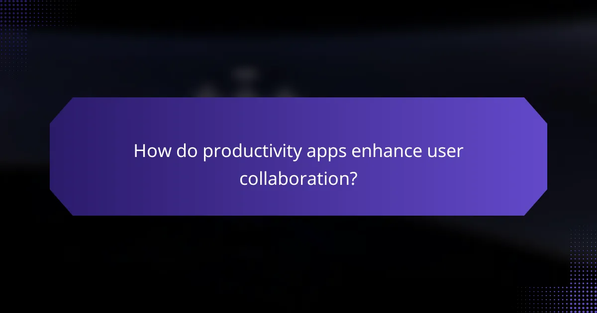 How do productivity apps enhance user collaboration?