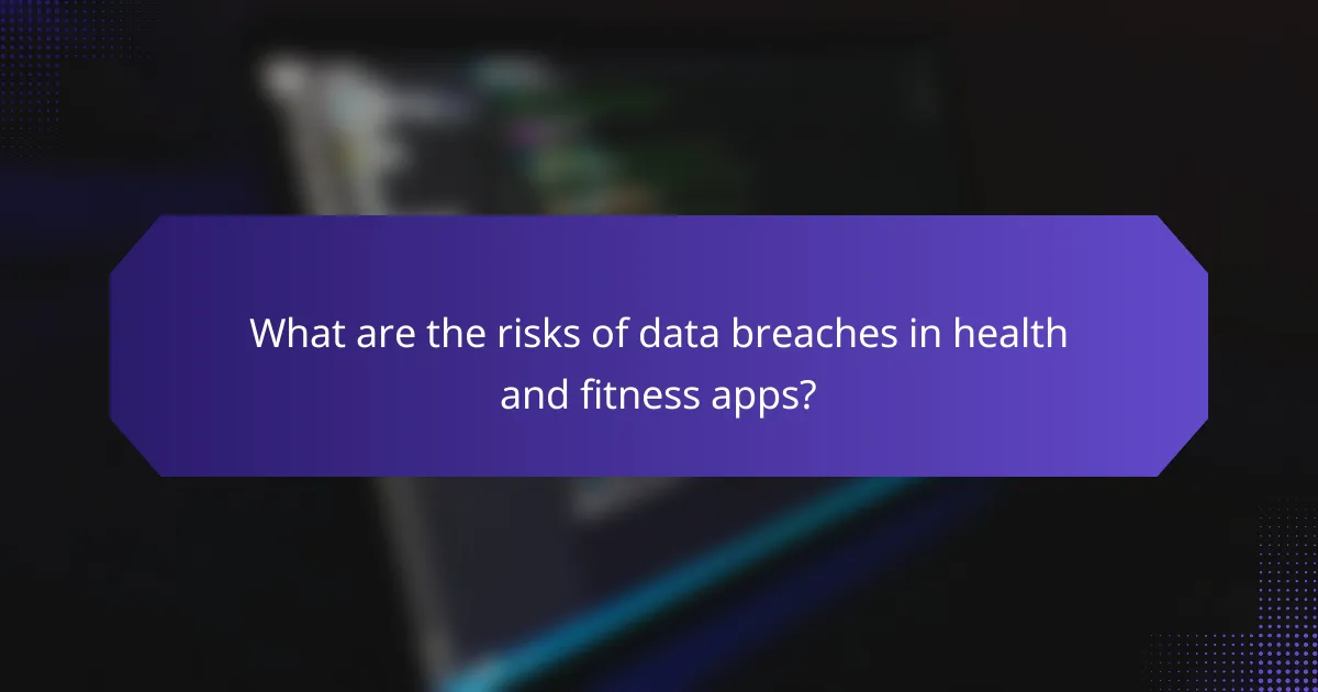 What are the risks of data breaches in health and fitness apps?