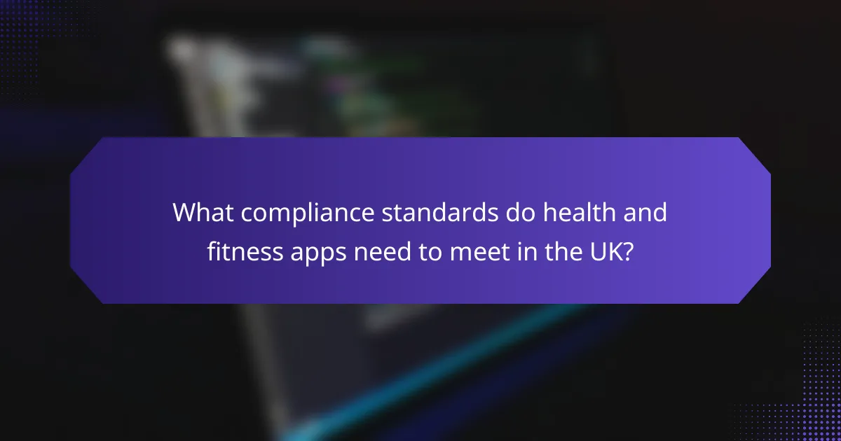 What compliance standards do health and fitness apps need to meet in the UK?